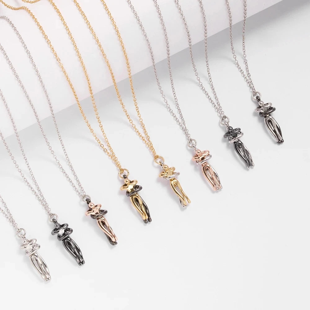 Hugging chain for lovers necklace