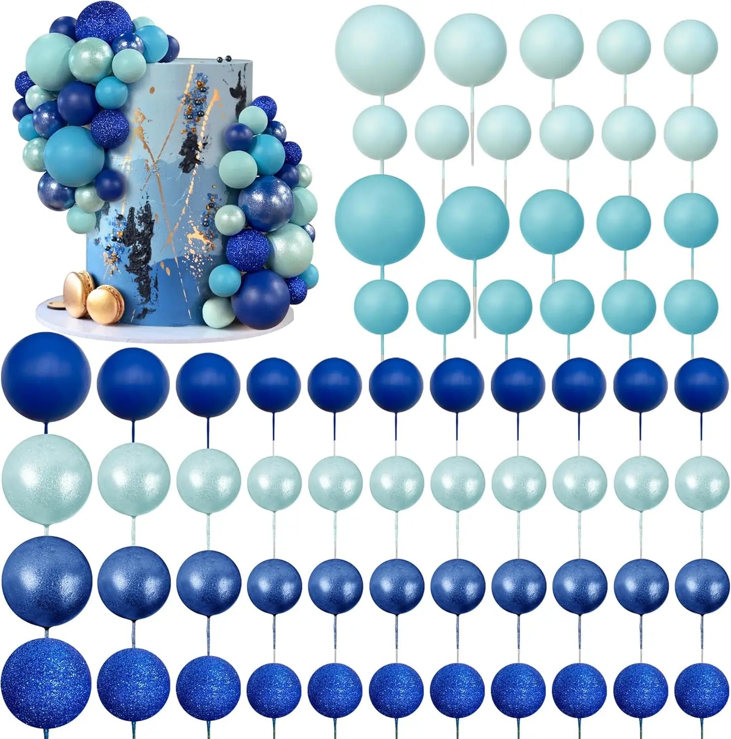 Balls cake for decoration 4 sizes /66 PCS