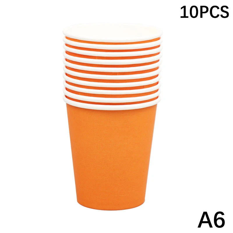 10PCS 9oz Solid Color Disposable Paper Cups
