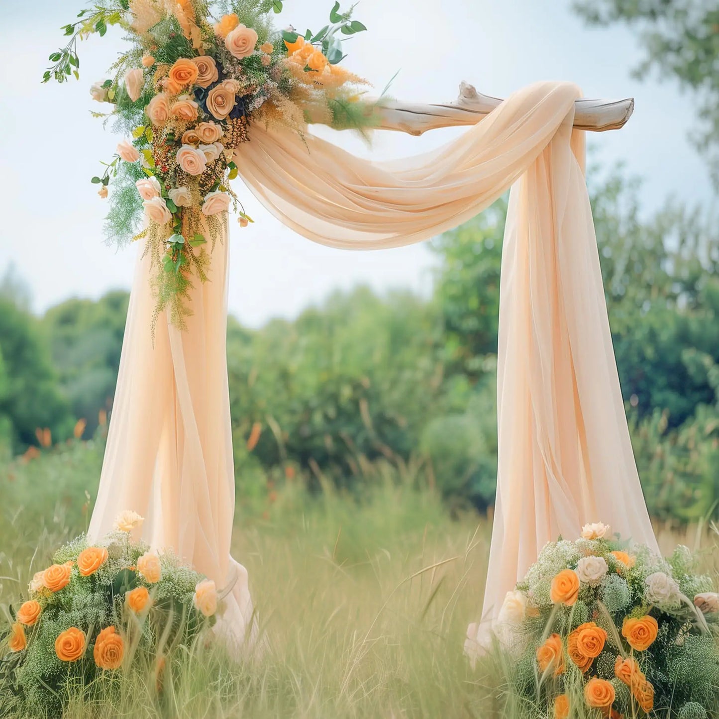 Chiffon Fabric Drapes for Wedding Arch 6/10M