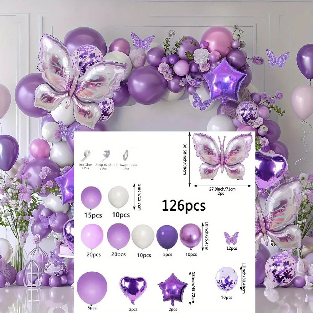 Purple balloon set 126pcs