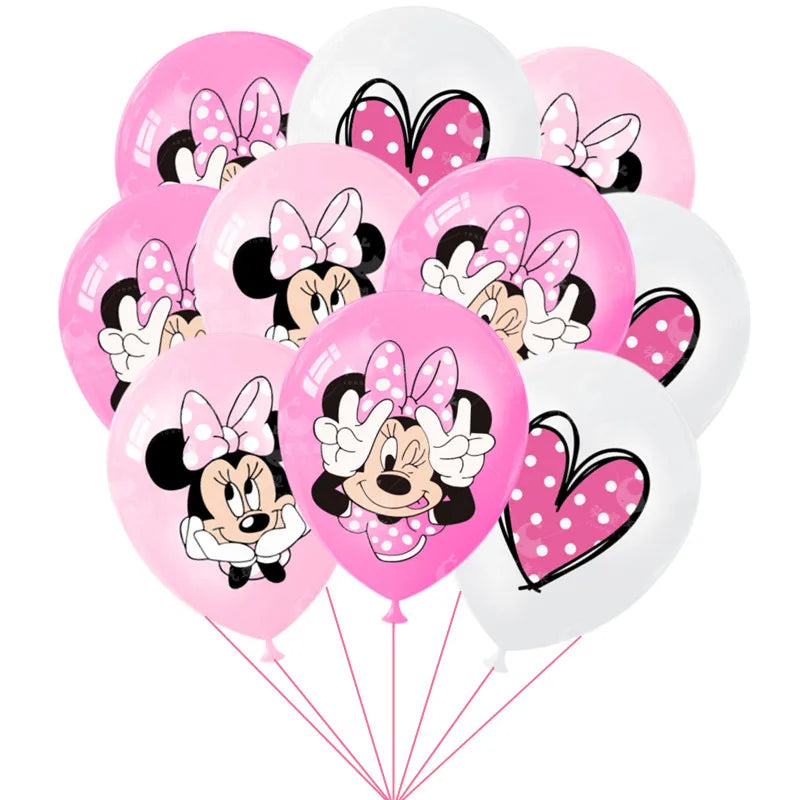 10/30PCS Minnie Mouse 12in Latex Balloons