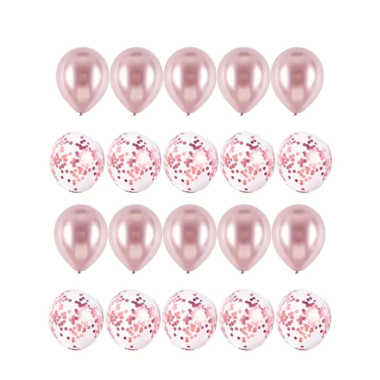 Rose Golden Sequin Balloon Set 20pcs