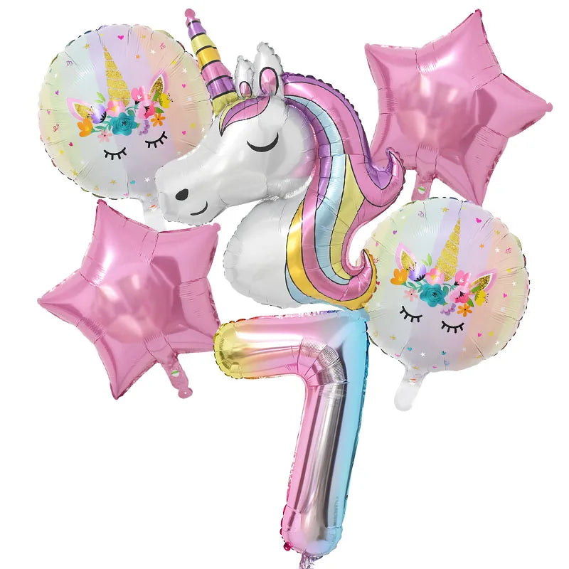 Rainbow Unicorn Balloon 32 inch 1Set