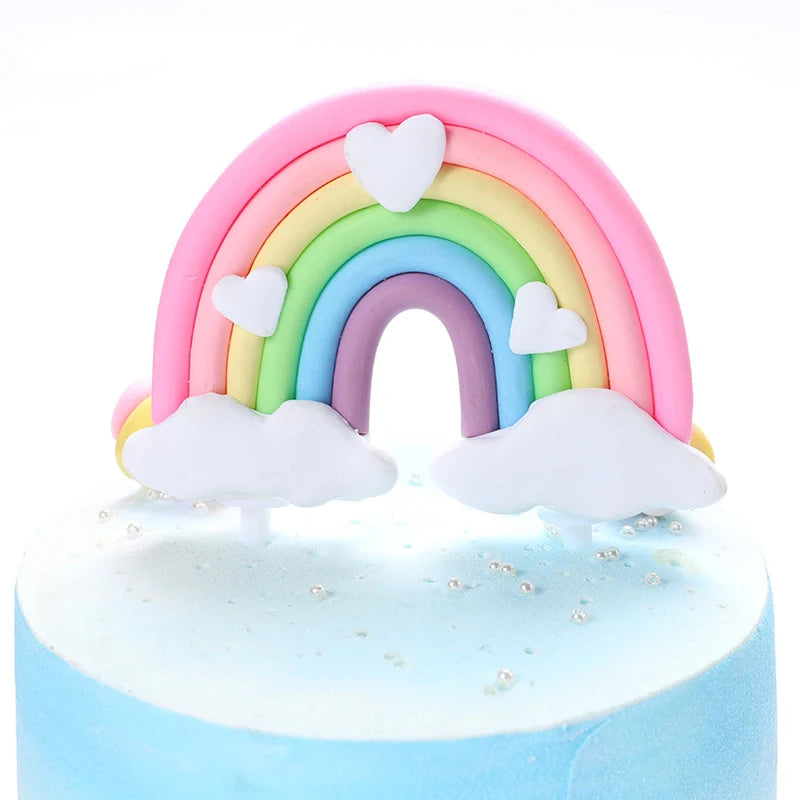 Smiling Face Cloud Rainbow Cake opper decoratings