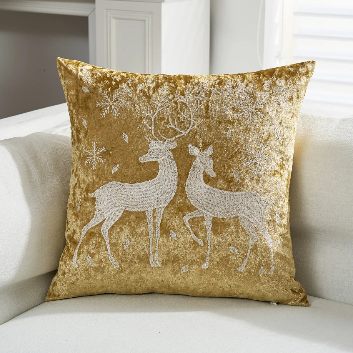 Gold Holiday Throw Pillow Cover 18×18