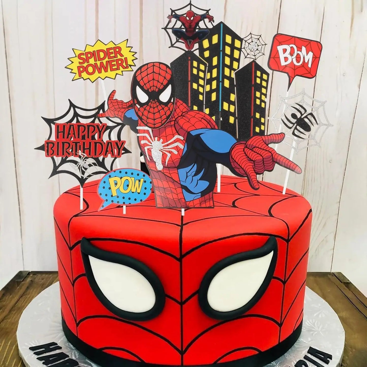 Spiderman cake topper decorations