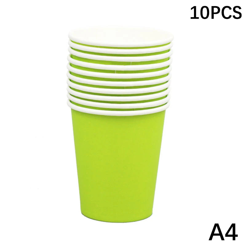 10PCS 9oz Solid Color Disposable Paper Cups
