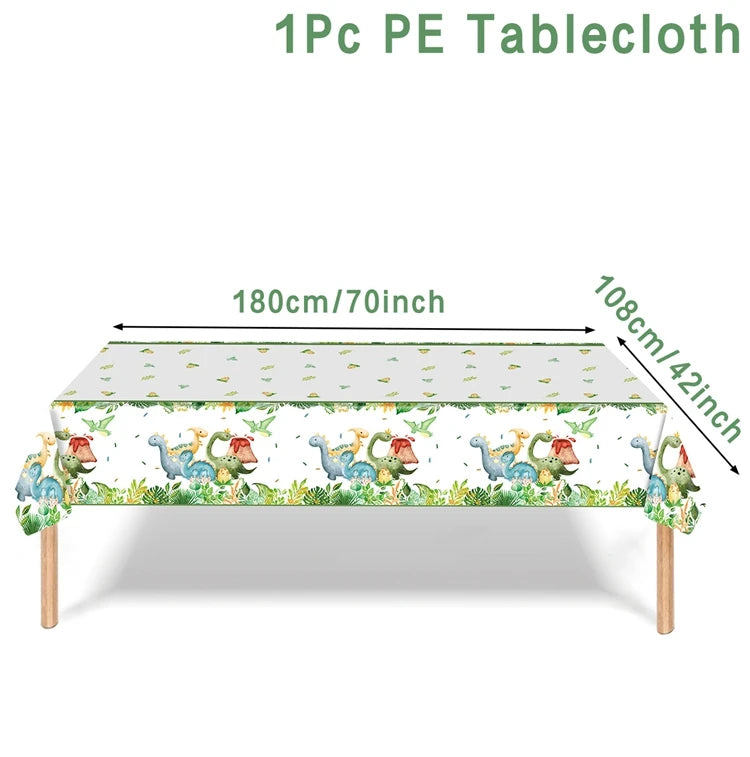 Dinosaur disposable tablecloth party decoration