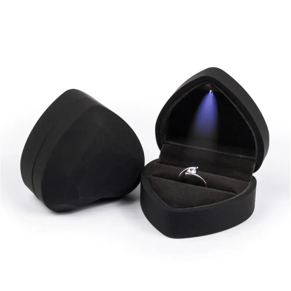 LED Light double rings box for wedding