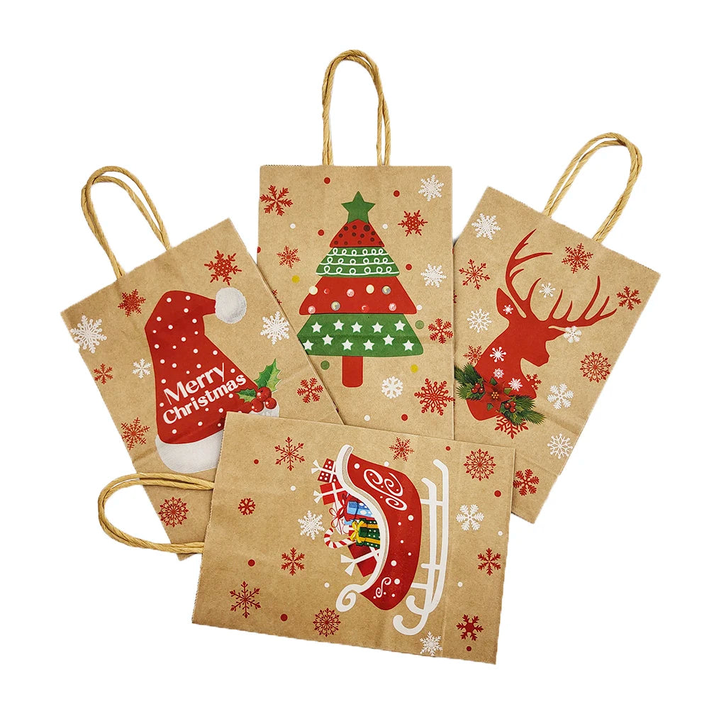 4pcs Christmas Paper Gift Bagsba