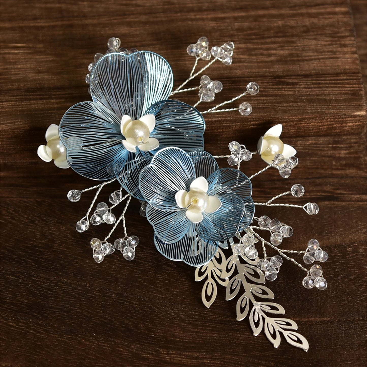 Flower hair jewelry Pearl Crystal