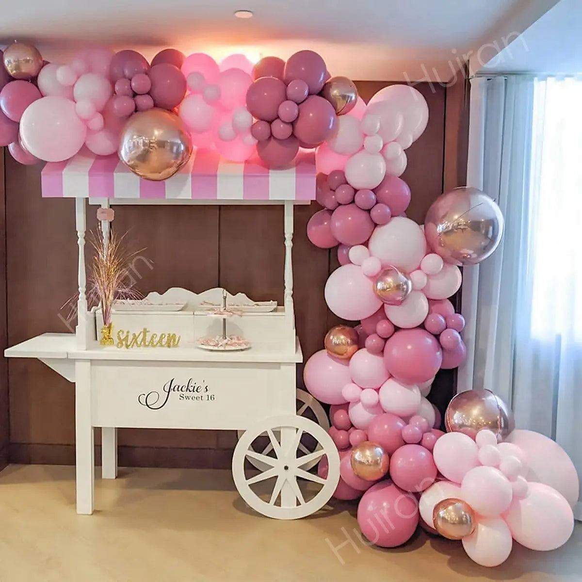 Pink balloon garland arch kit