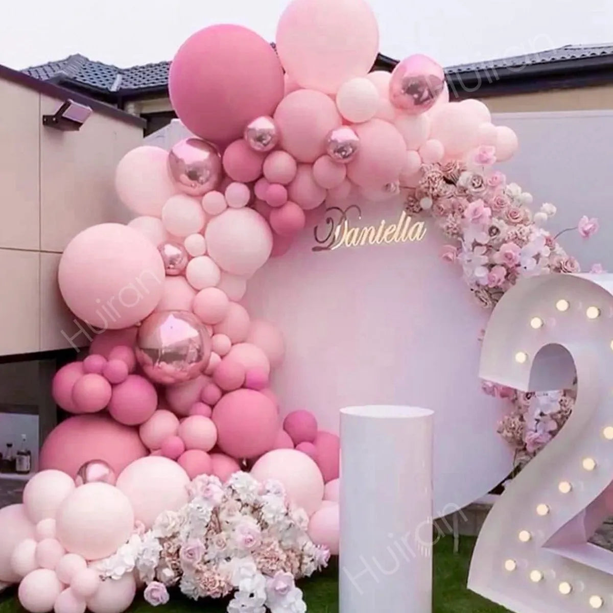 Pink balloon garland arch kit