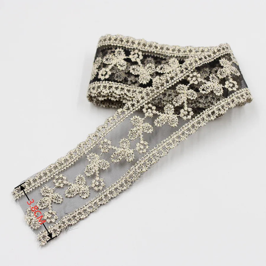Embroidery lace ribbon 2Yard/Lot 35mm