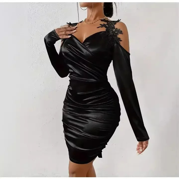 Rama Elegant Lace Pleated Dress