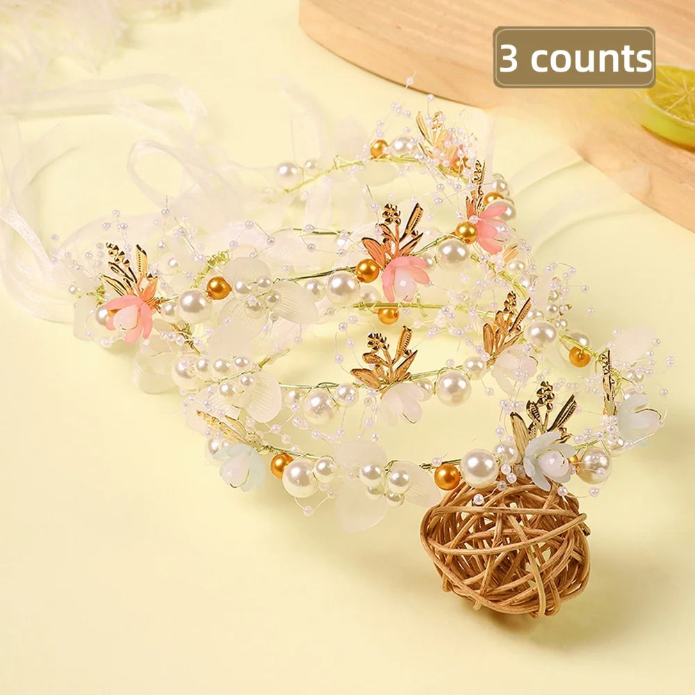 Flower garland headband 1/3Pcs ,