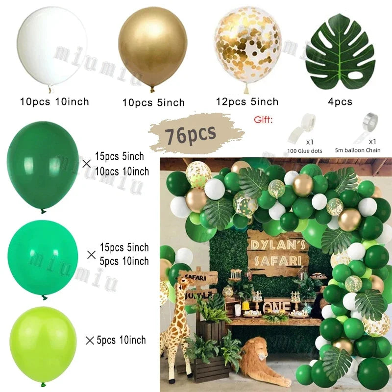 Jungle Safari Green Balloon Arch Kit