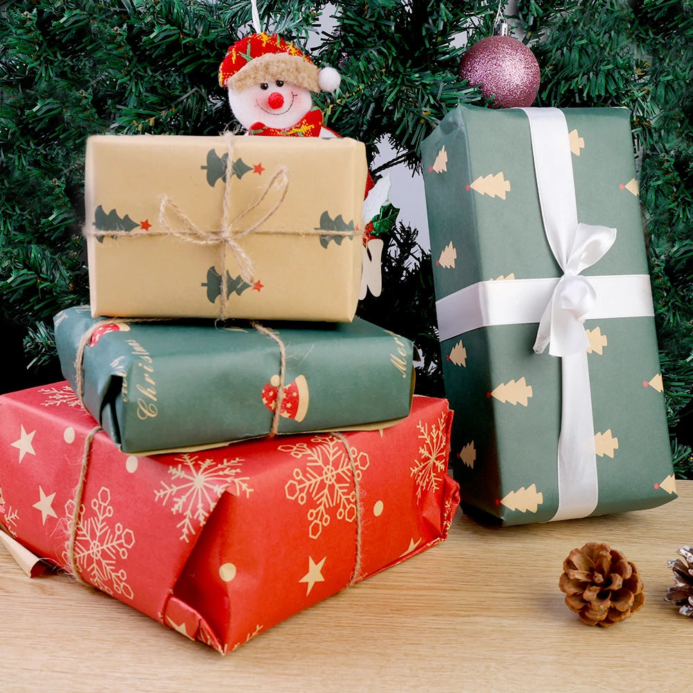 10/1PCS Christmas Kraft Wrap