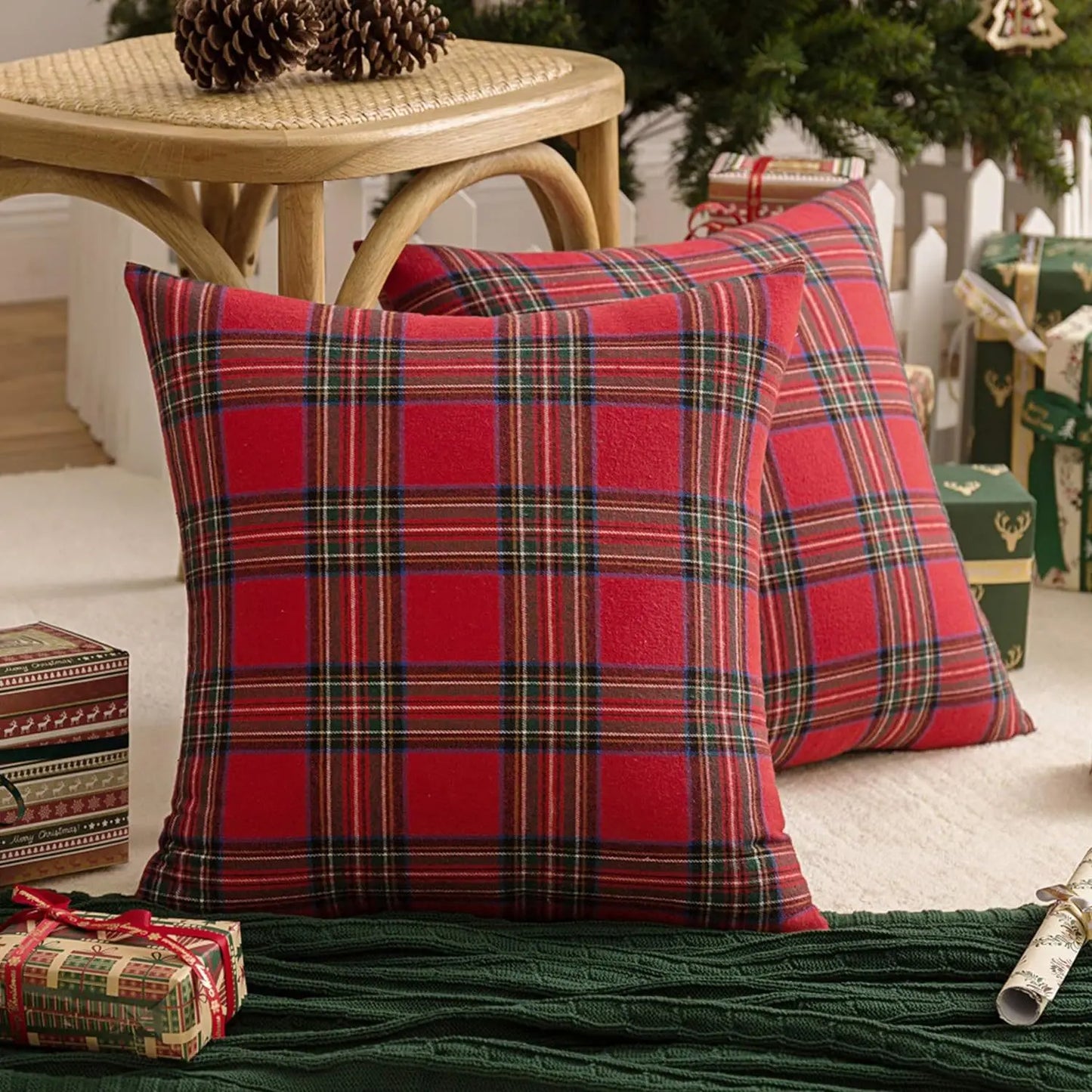 Christmas Plaid Cushion Cover 45×45cm