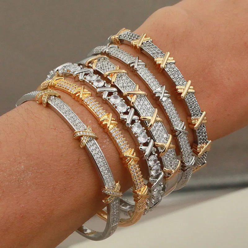 Sabina zircon & crystal bangles & bracele