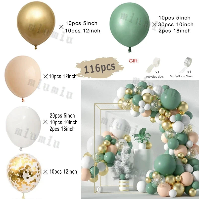 Jungle Safari Green Balloon Arch Kit