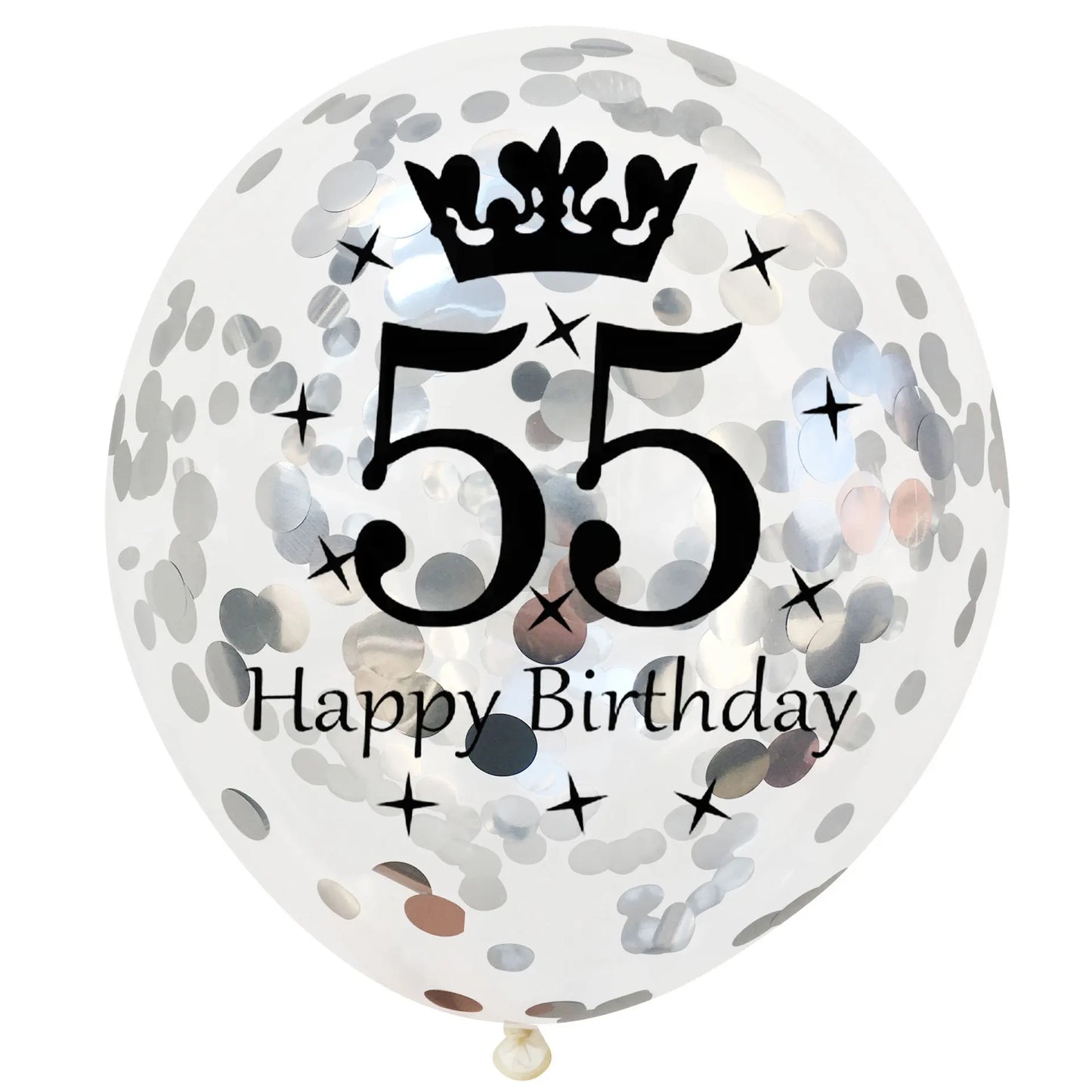 12in Crown Number Confetti Balloons