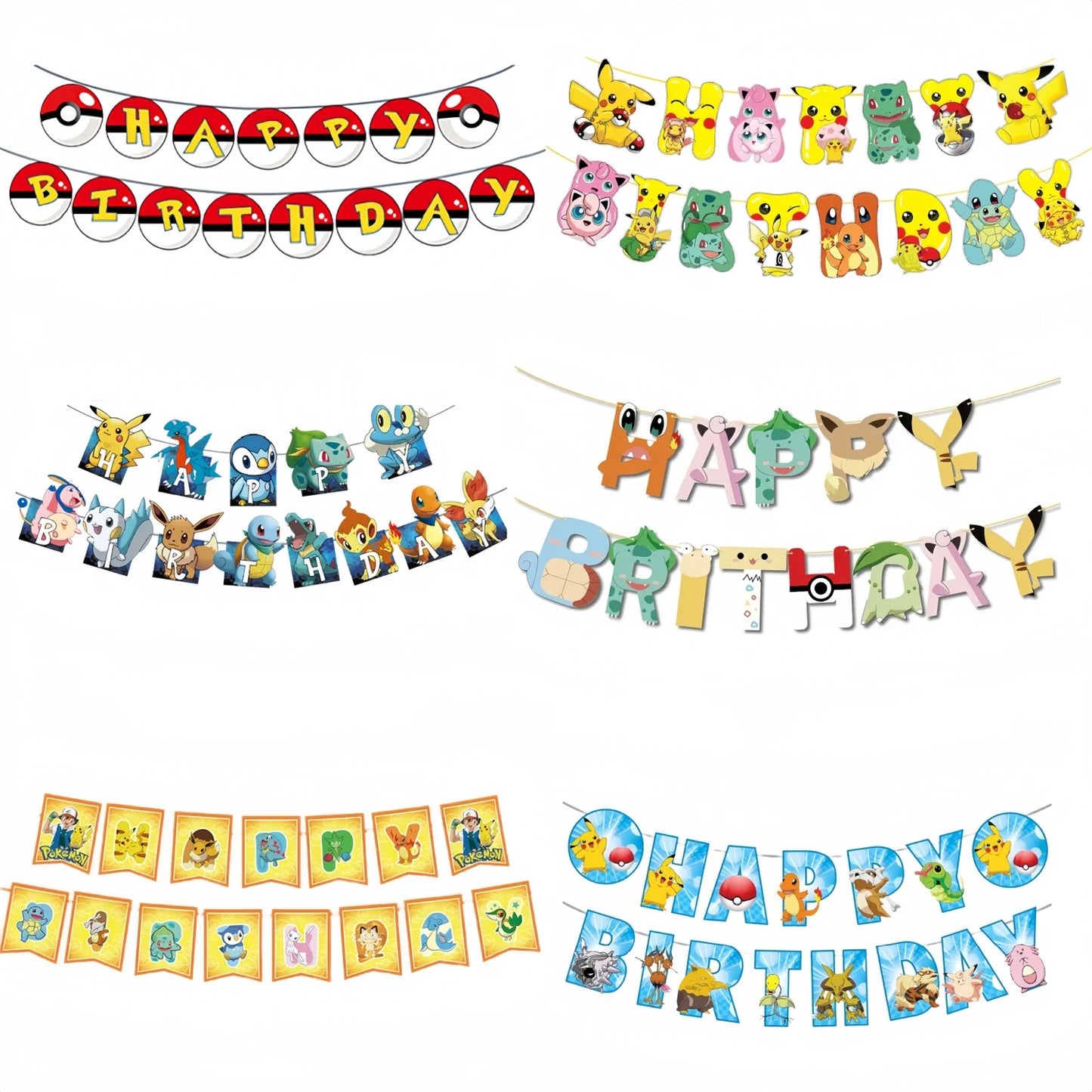 Pokemon Pikachu Happy Birthday Banner