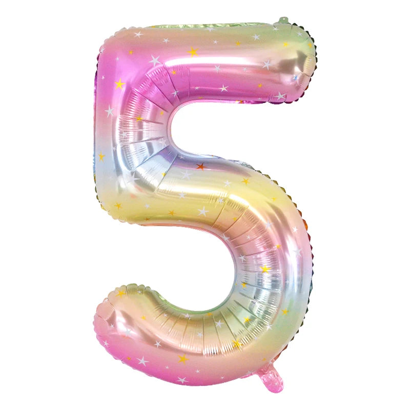 Rainbow Unicorn balloon number foil 40inch