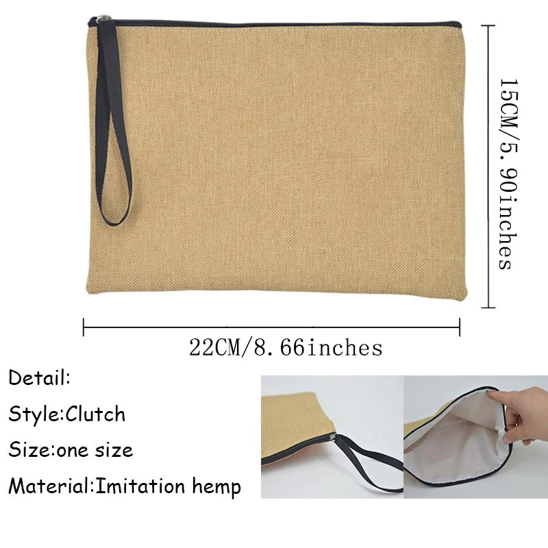 Letter print cosmetic linen makeup bag
