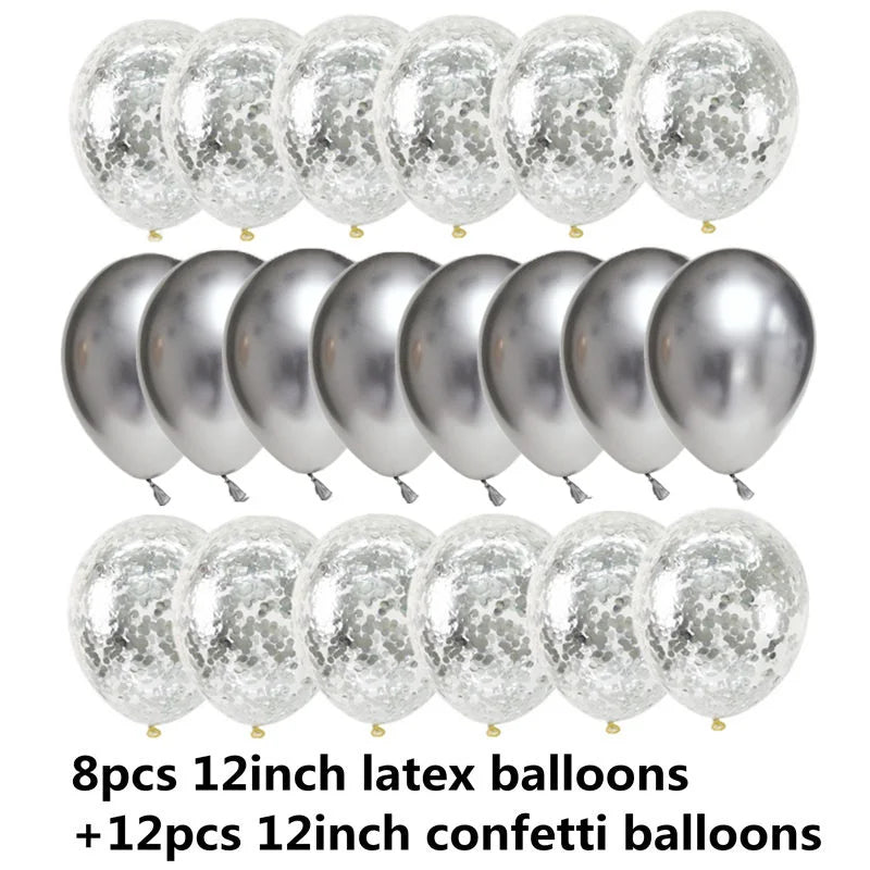 10/20PCS Star Confetti Latex Balloons