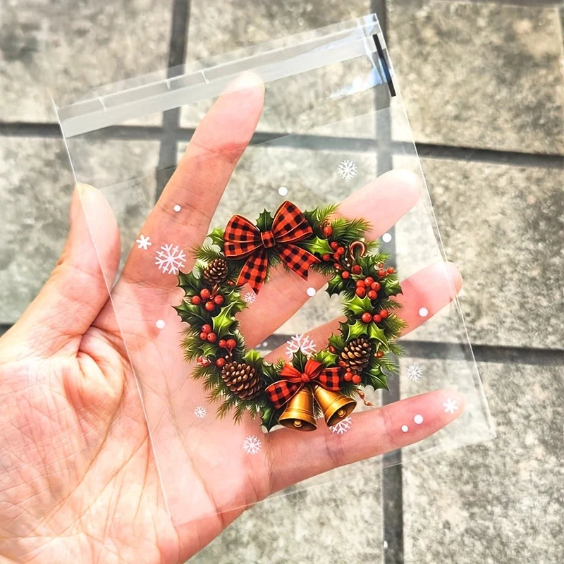 50/100pcs Xmas Wrapping Bags