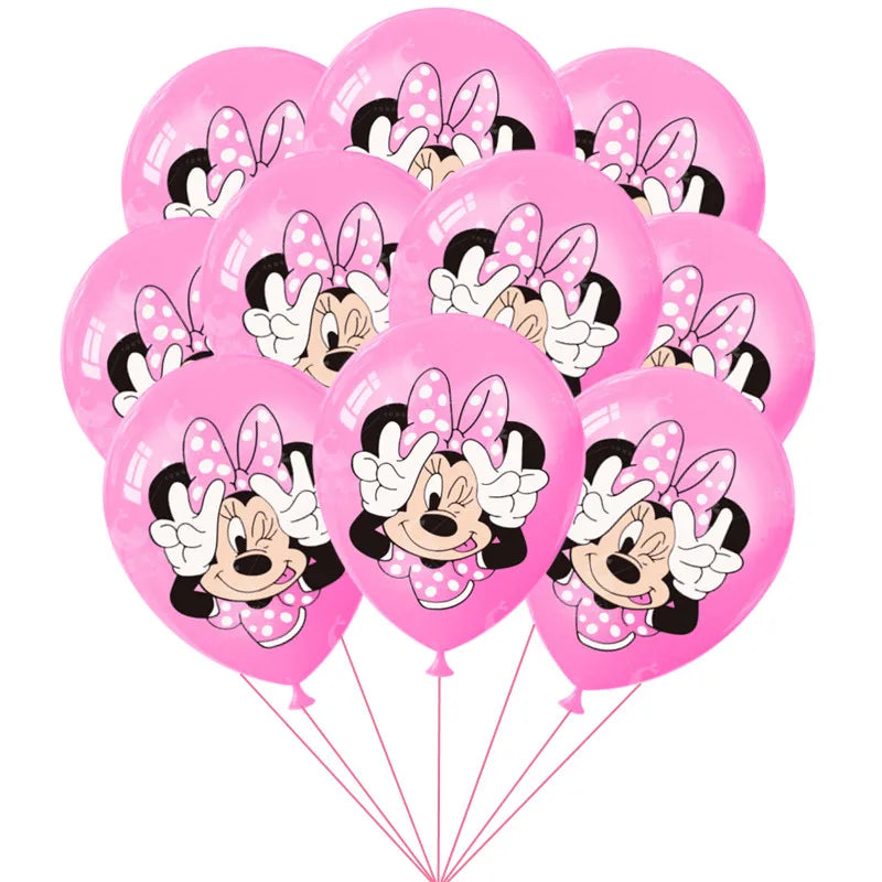 10/30PCS Minnie Mouse 12in Latex Balloons