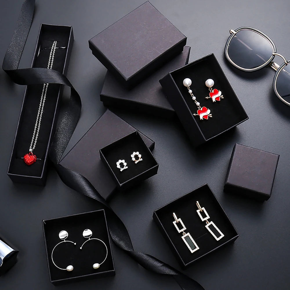 12pack White Black cardboard jewelry boxes 7x9x3cm