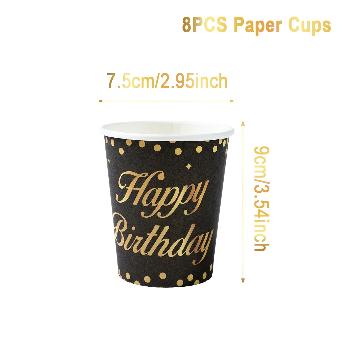 Black Gold Birhtday TableCloth