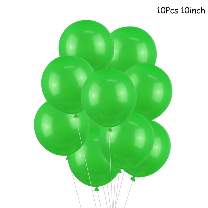 Jungle party green latex balloons