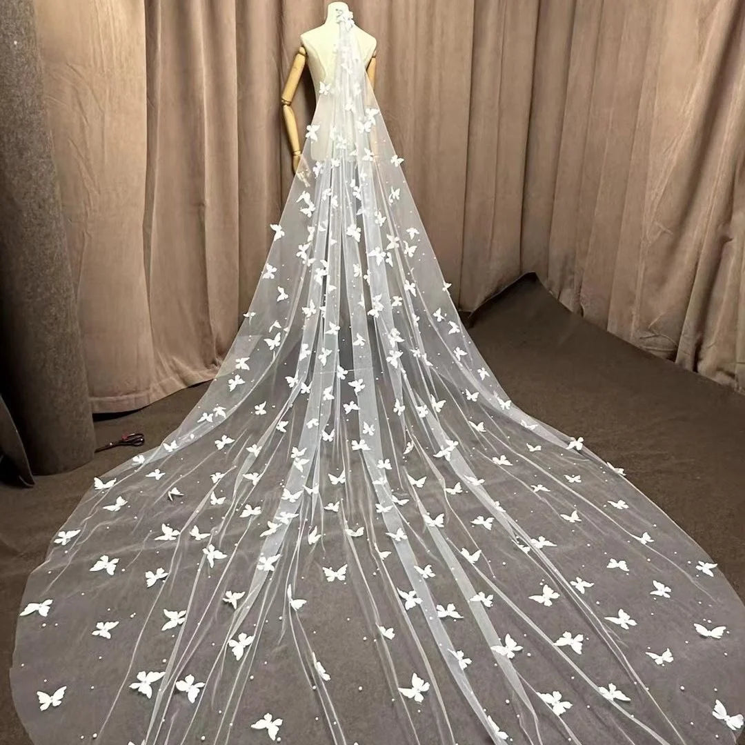 Bride veil bow pearl without combs