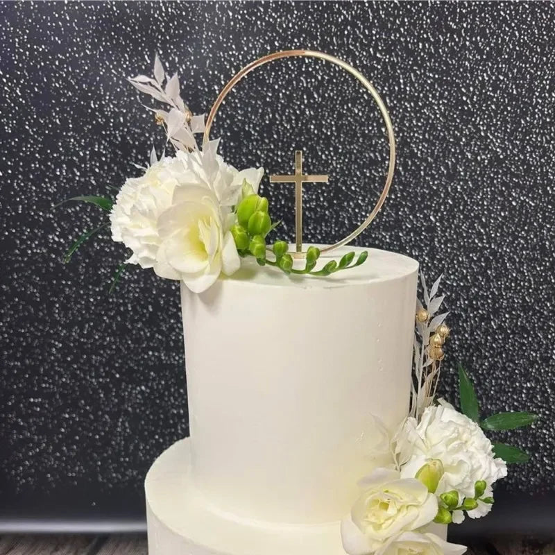 Baptism Cross cake Topper