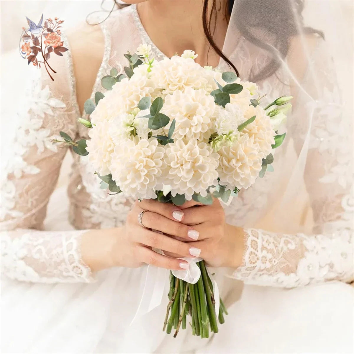 Dahlia Daisy flowers with stem 25Pcs for decoration