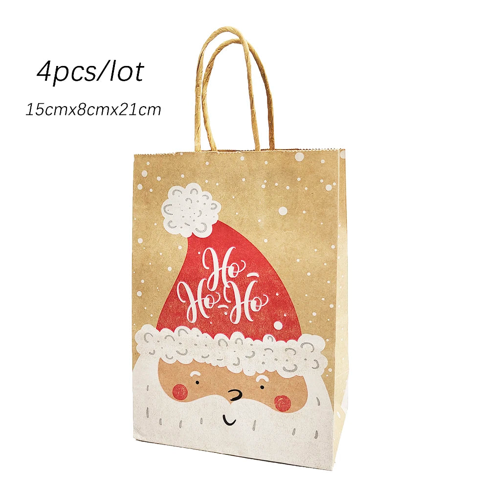 4pcs Christmas Paper Gift Bagsba