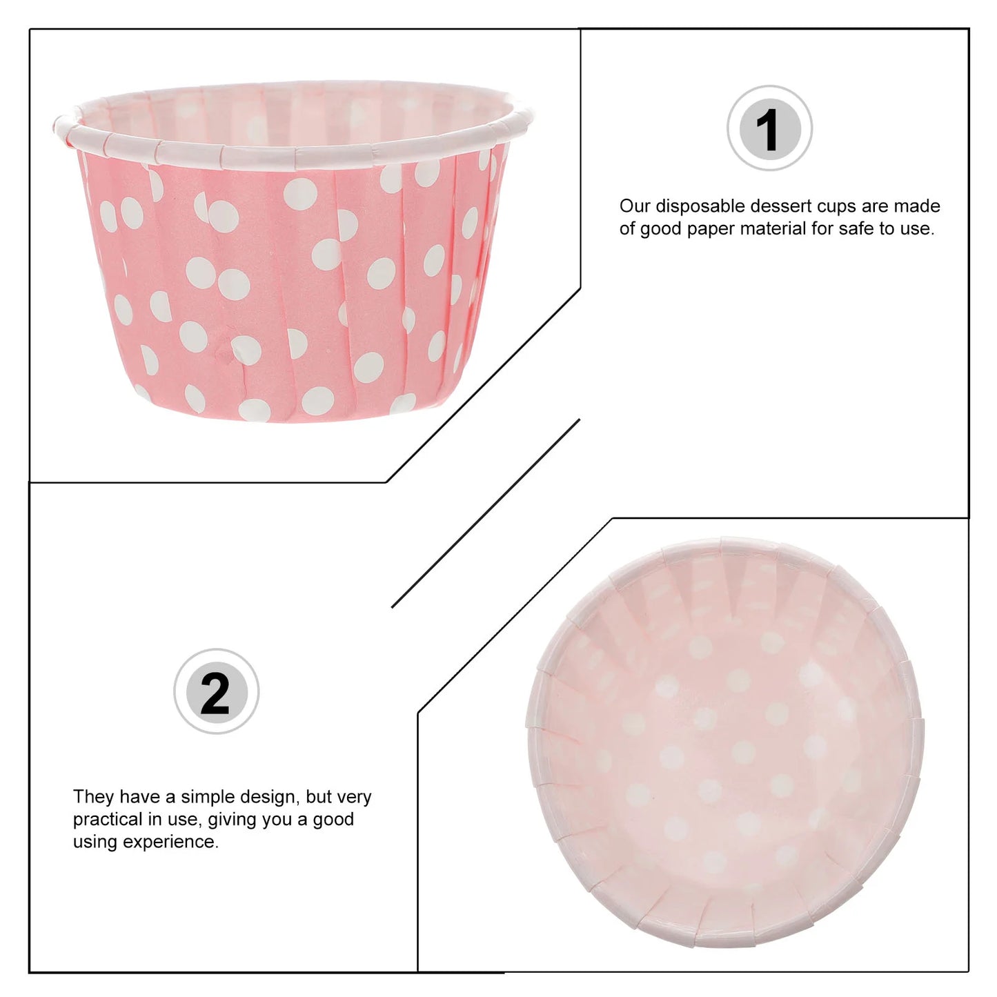 Disposable Ice cream cups paper 50 Pcs