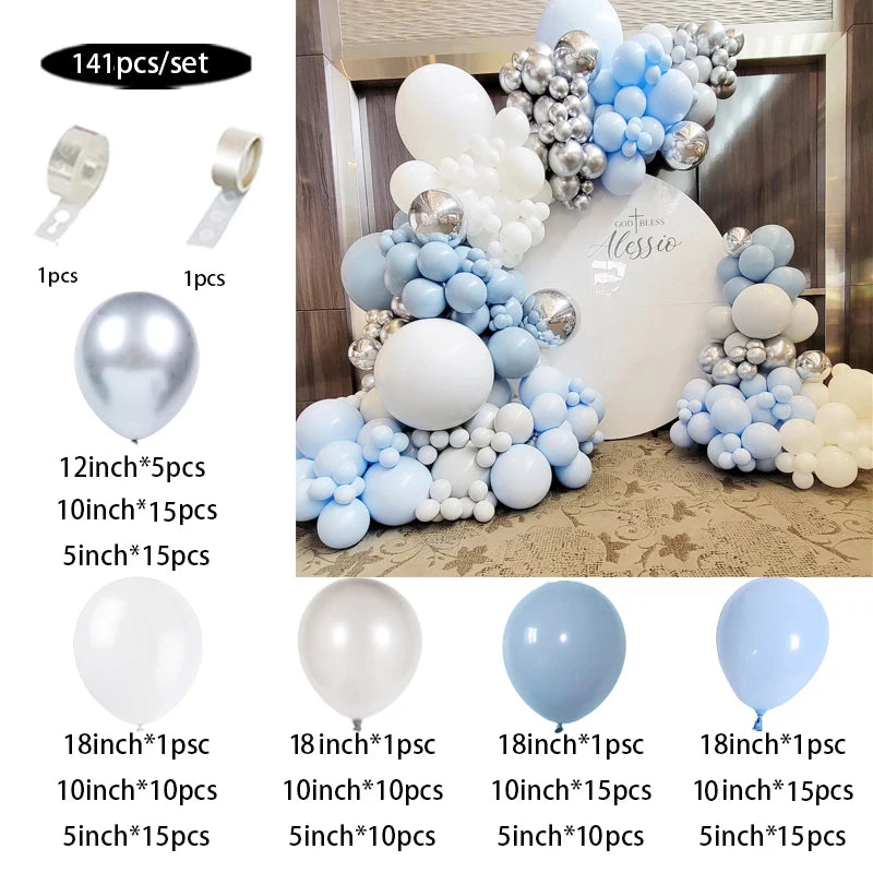 Light blue balloons arch kit