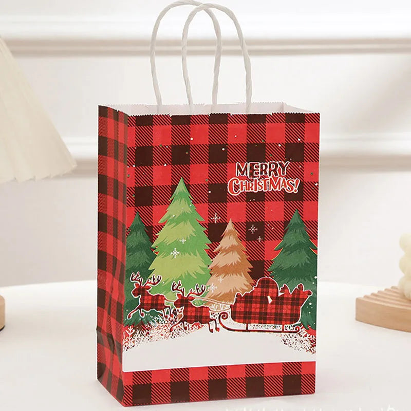 Christmas Kraft Gift Boxes with Handle