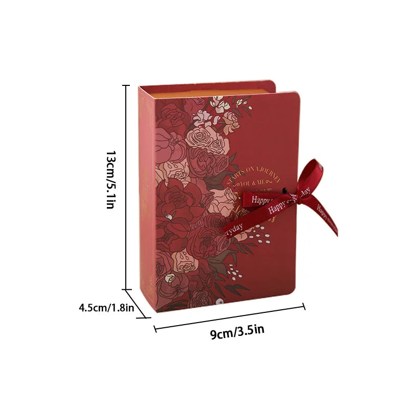 Book shape gift packaging box with ribbon 5pcs