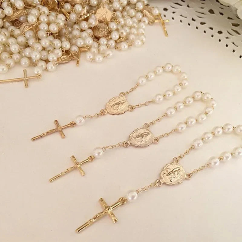 Cross Rosary Bracelets for Baptism and Confirmation 5pcs