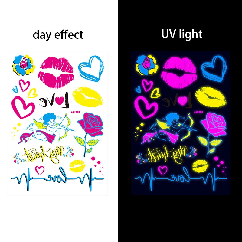 Luminous waterproof tattoos