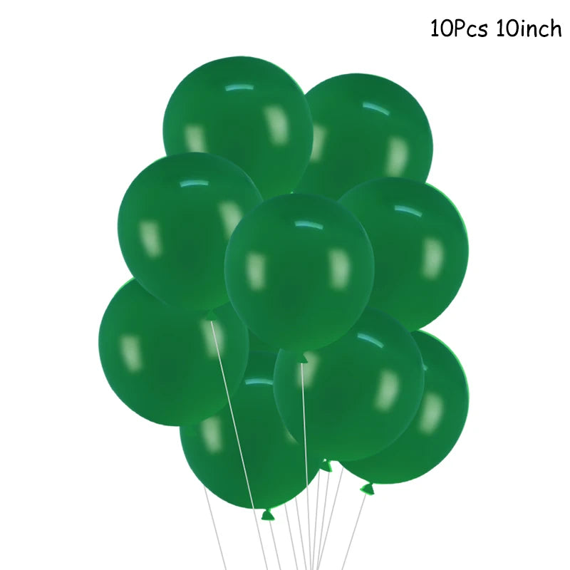 Jungle party green latex balloons