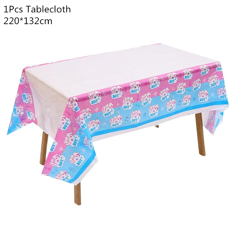 Disposable tableware set for Gender Reveal party