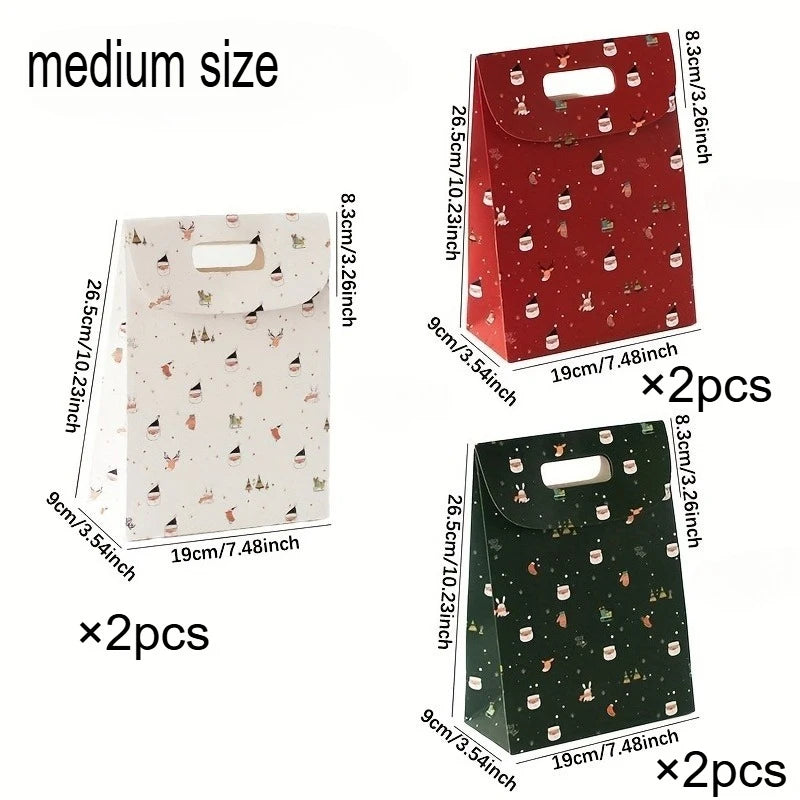 6/12pcs Festive Christmas Bags