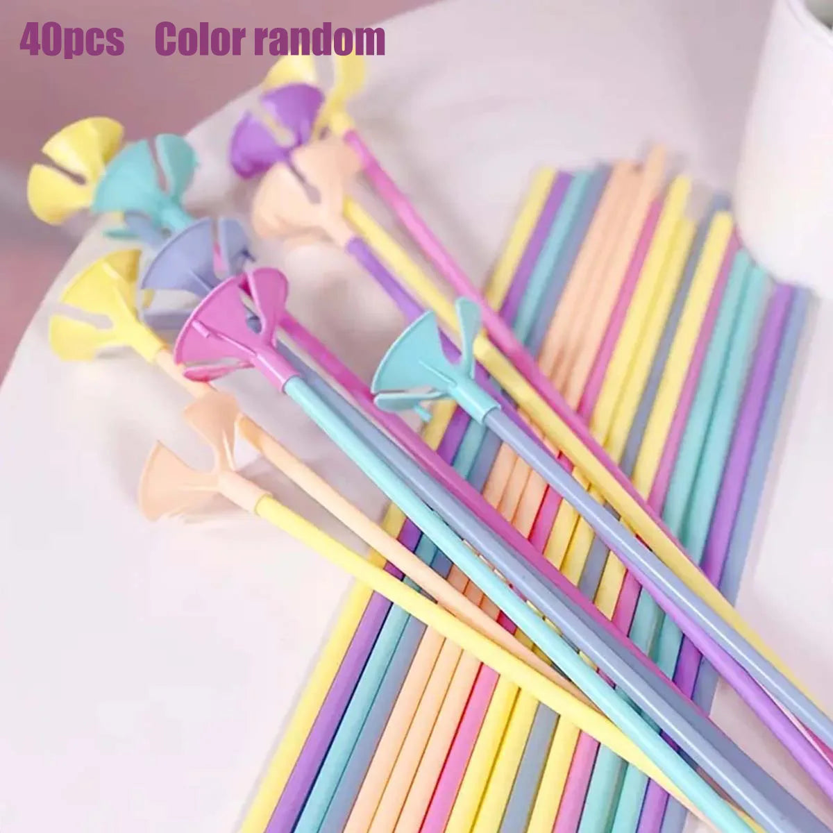 20/40pcs Mixcolor 32cm balloon stick rods